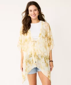 Women's Sonoma Goods For Life® Easy Tye Dye Tie Front Ruana