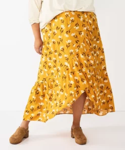 Plus Size Sonoma Goods For Life® Wrap Ruffle Maxi Skirt