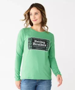 Women's Sonoma Goods For Life® Long Sleeve Christmas Graphic Tee