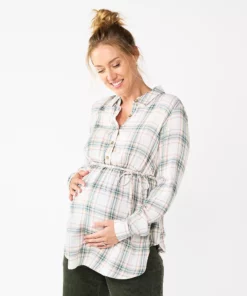 Maternity Sonoma Goods For Life® Belted Empire-Waist Tunic Shirt