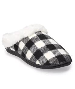 Women's Sonoma Goods For Life® Faux Fur Buffalo Plaid Clog Slippers