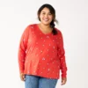 Plus Size Sonoma Goods For Life® Favorite Long Sleeve V-Neck Tee