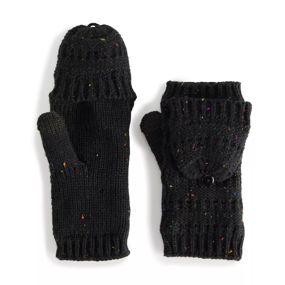Women's Sonoma Goods For Life® Ladder Stitch Flip Top Mittens - Image 3