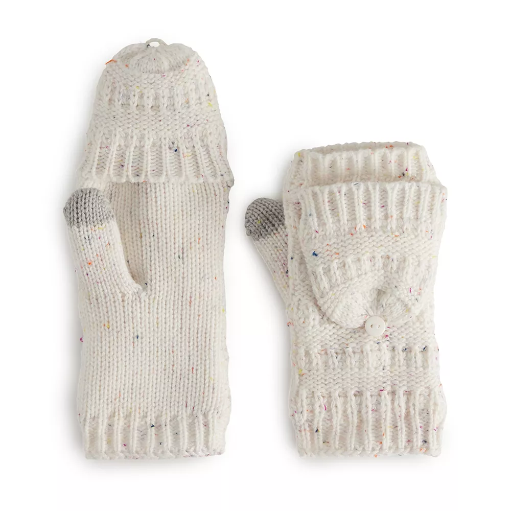 Women's Sonoma Goods For Life® Ladder Stitch Flip Top Mittens - Image 4
