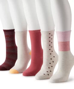 Sonoma Goods For Life® 5 Pack Stripes & Dot Crew Socks