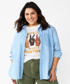 Plus Size Sonoma Goods For Life® Relaxed Button Down Shirt