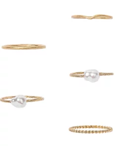 Sonoma Goods For Life® Pearl & Twisted Ring 5 Pack