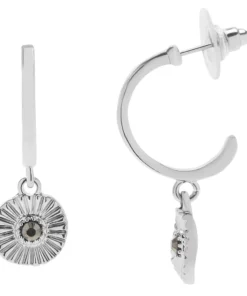 Sonoma Goods For Life® Organic Radial Textured Coin J Hoop Earrings