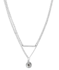 Sonoma Goods For Life® 2 Row Bar and Radial Textured Coin Pendant Necklace