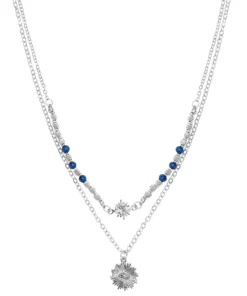 Sonoma Goods For Life® 2 Row Blue Beaded Radial Starburst Pendant Necklace