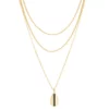 Sonoma Goods For Life® Gold Tone 3 Row Multi Chain Semi Bar Teardrop Pendant Necklace