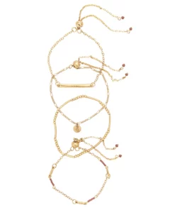 Sonoma Goods For Life® Gold Tone Red Beaded Coin and Bar Multi Bracelet Set