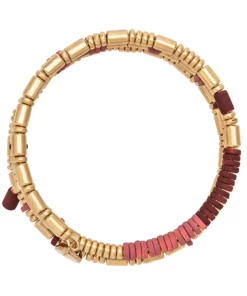 Sonoma Goods For Life® Gold Tone Red Rubber Coated Beaded Coil Bracelet