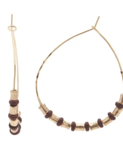 Sonoma Goods For Life® Gold Tone Metal and Red Beaded Teardrop Hoop Earrings