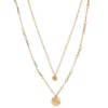 Sonoma Goods For Life® Gold Tone Red And Green Beads With Coin Pendant Necklace
