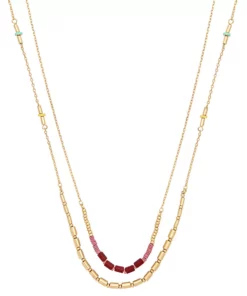 Sonoma Goods For Life® 2 Multi Row Chain And Color Beads Long Necklace