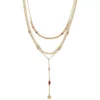 Sonoma Goods For Life® Gold Tone 3 Row Multi Beaded Y Necklace