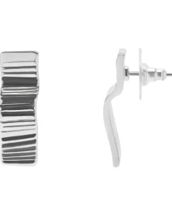 Sonoma Goods For Life® Rhod Wavy Textured Bar Drop Earrings