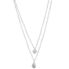 Sonoma Goods For Life® 2 Row Rhod Textured Coin & Teardrop Pendants Necklace
