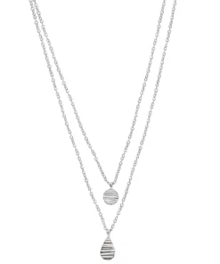 Sonoma Goods For Life® 2 Row Rhod Textured Coin & Teardrop Pendants Necklace