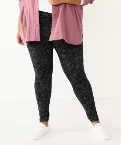 Plus Size Sonoma Goods For Life® Essential Mid-Rise Leggings