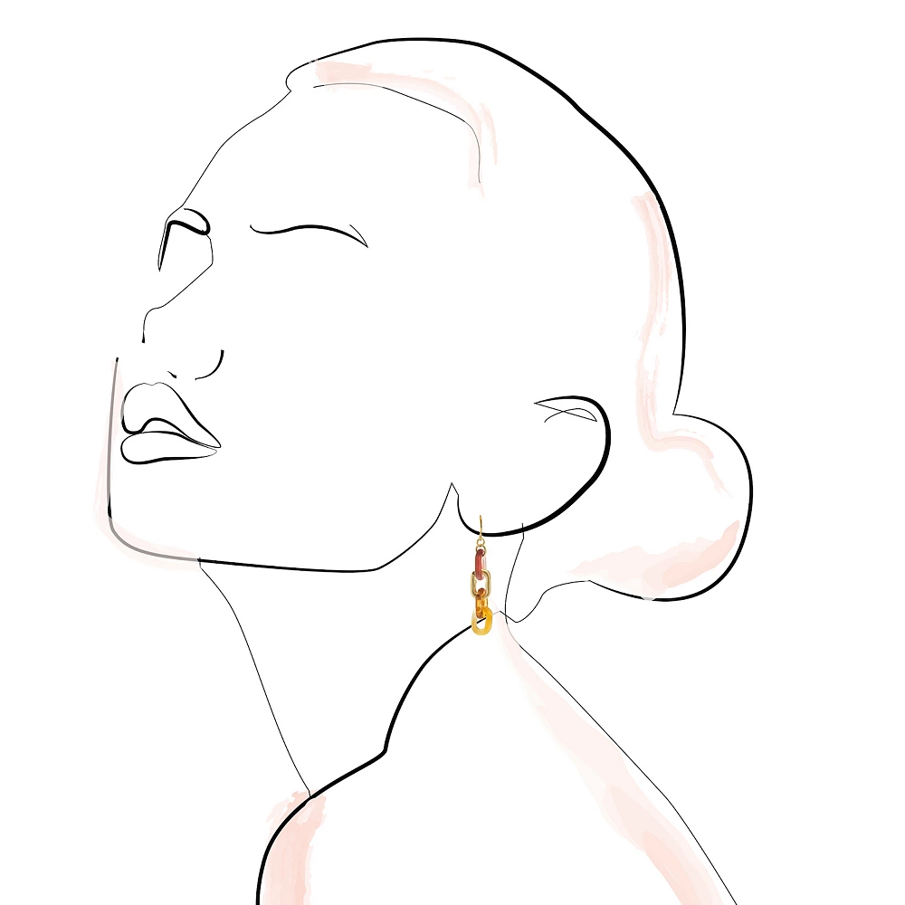 Sonoma Goods For Life® Gold Tone Resin & Metal Linear Drop Earrings - Image 2