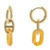 Sonoma Goods For Life® Gold Tone Orange Resin & Metal Link Huggie Drop Earrings