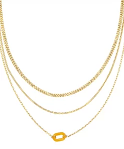 Sonoma Goods For Life® Gold Tone Multi Chain Orange Resin Link Necklace