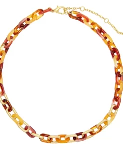 Sonoma Goods For Life® Gold Tone Metal & Warm Multi Colored Resin Links Necklace