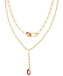 Sonoma Goods For Life® Gold Tone Red Resin Two-Row Link Necklace