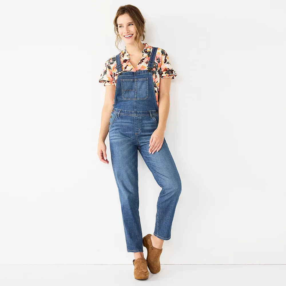 Women's Sonoma Goods For Life® Cropped Jean Overalls - Image 4