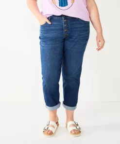 Plus Size Sonoma Goods For Life® Rolled Hem Crop Jeans