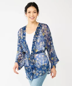 Women's Sonoma Goods For Life® Folk Bloom Short Belted Kimono