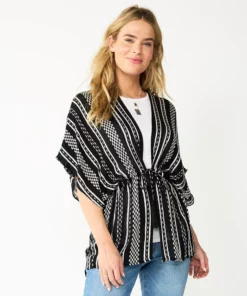 Women's Sonoma Goods For Life® Striped Tie-Front Ruana