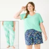 Plus Size Sonoma Goods For Life® 3-piece Pajama Top, Pajama Shorts & Pajama Pants Sleep Set
