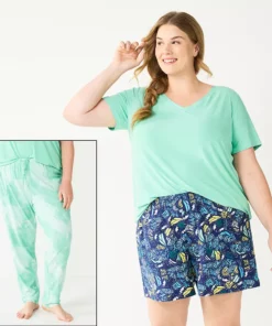Plus Size Sonoma Goods For Life® 3-piece Pajama Top, Pajama Shorts & Pajama Pants Sleep Set
