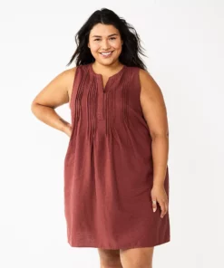 Plus Size Sonoma Goods For Life® Sleeveless Pintuck Tank Dress