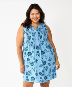 Plus Size Sonoma Goods For Life® Sleeveless Pintuck Tank Dress