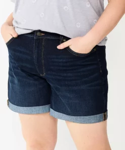 Plus Size Sonoma Goods For Life® Premium Raw Cuff Denim Shorts