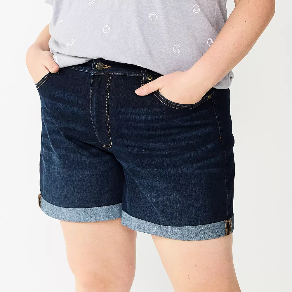Plus Size Sonoma Goods For Life® Premium Raw Cuff Denim Shorts
