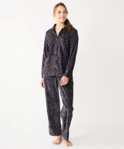 Women's Sonoma Goods For Life® Velour Pajama Shirt & Pajama Pants Sleep Set