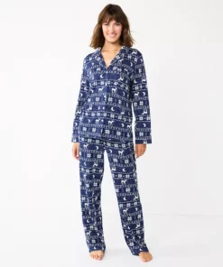 Women's Sonoma Goods For Life® Knit Pajama Shirt & Pajama Pants Sleep Set
