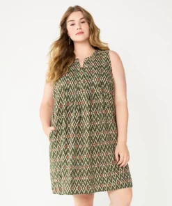 Plus Size Sonoma Goods For Life® Sleeveless Pintuck Tank Dress